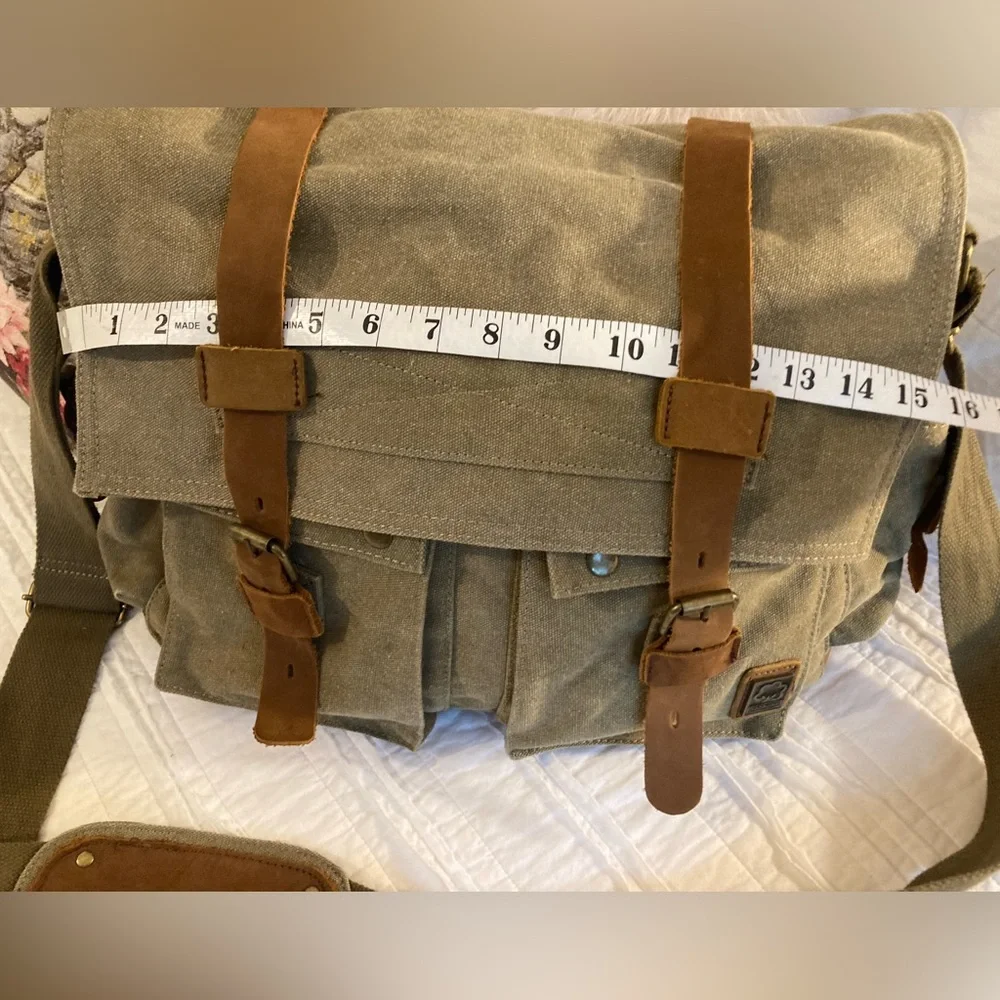 Stylish Olive Green Messenger Bag - Picture 7 of 14